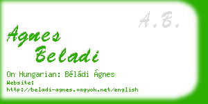 agnes beladi business card