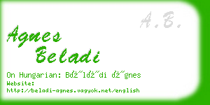 agnes beladi business card